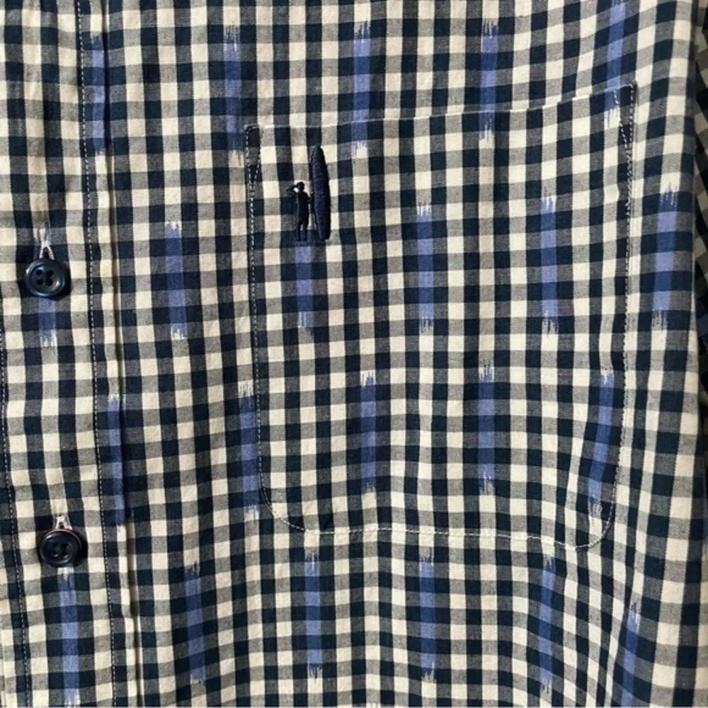 Johnnie-O Mens Hangin Out Button Up Shirt Blue Plaid Brush‎ Long Sleeve Medium - Picture 4 of 5